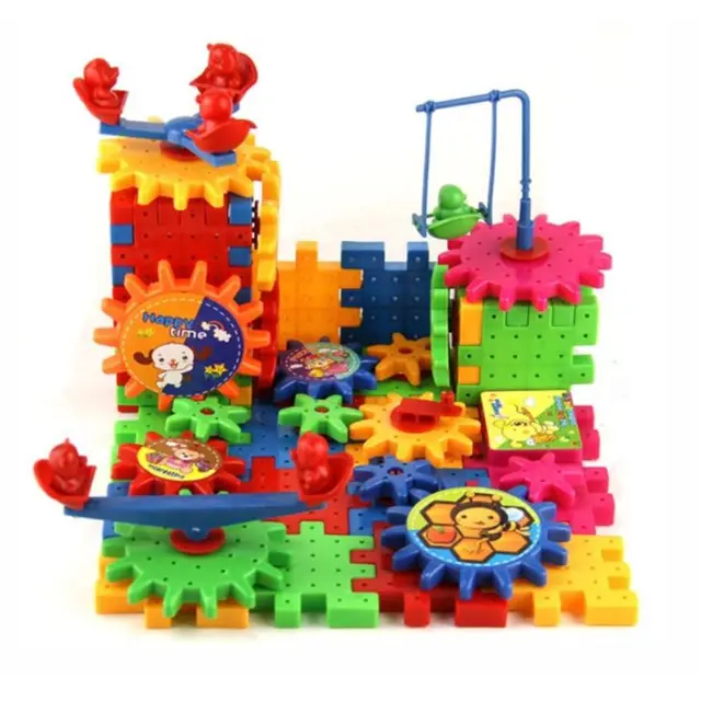 81 PCS Electric Gears 3D Model Building Kits Plastic Brick Blocks Educational Toys For Kids Children Gifts 4