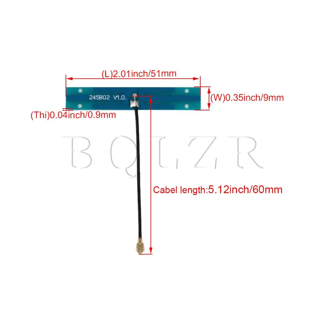 BQLZR 2 x Внутренняя антенна с высоким коэффициентом усиления IPEX1 5,1x0,9 см длина провода 6 см
