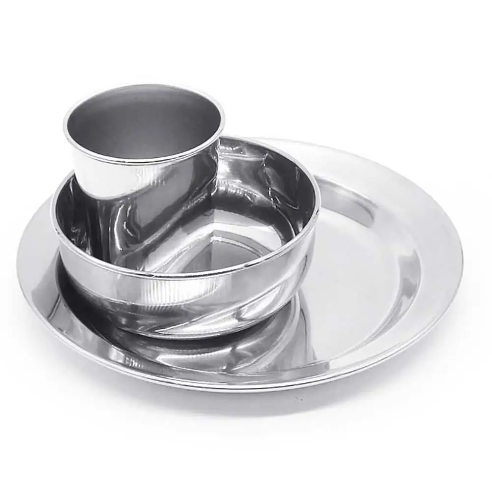 

Stainless Steel Reusable Water Cup/Plate Tray/Bowl Kitchen Tableware Cutlery Juice Mug Coffee Cup Drinking Cup