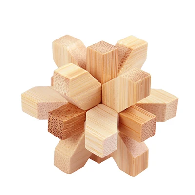 Kong Ming Luban Lock 3D Bamboo Brain Teaser Puzzle Toy - Educational Gift