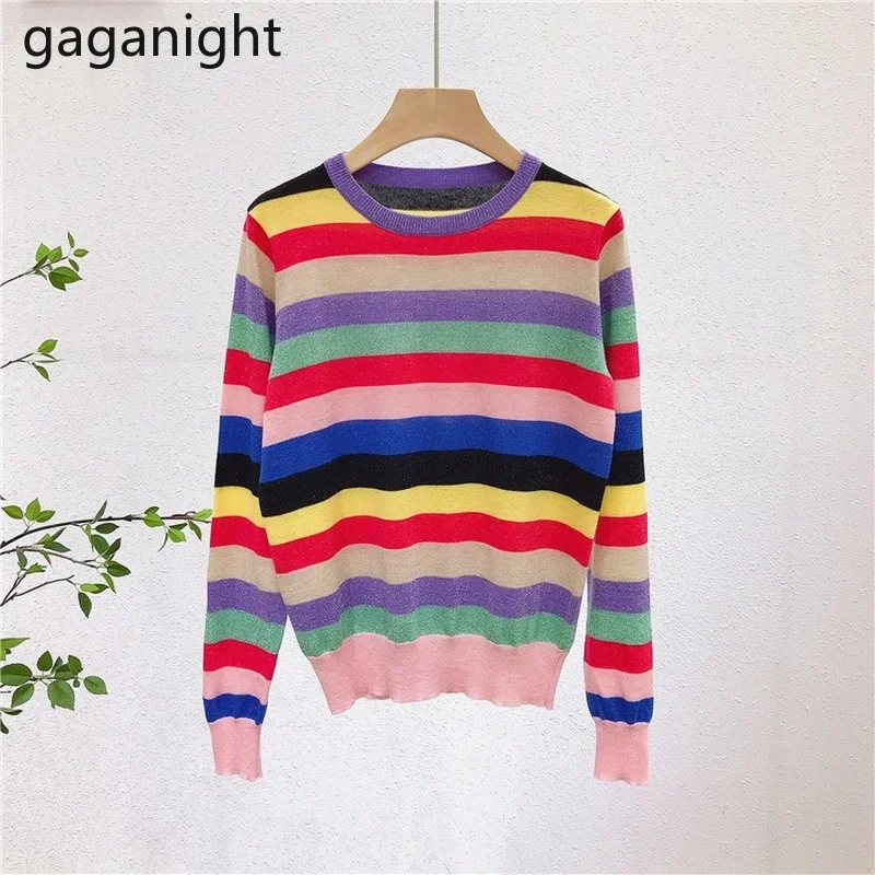 Женский свитер с длинным рукавом круглым вырезом Осень-зима 2021 | Женская одежда