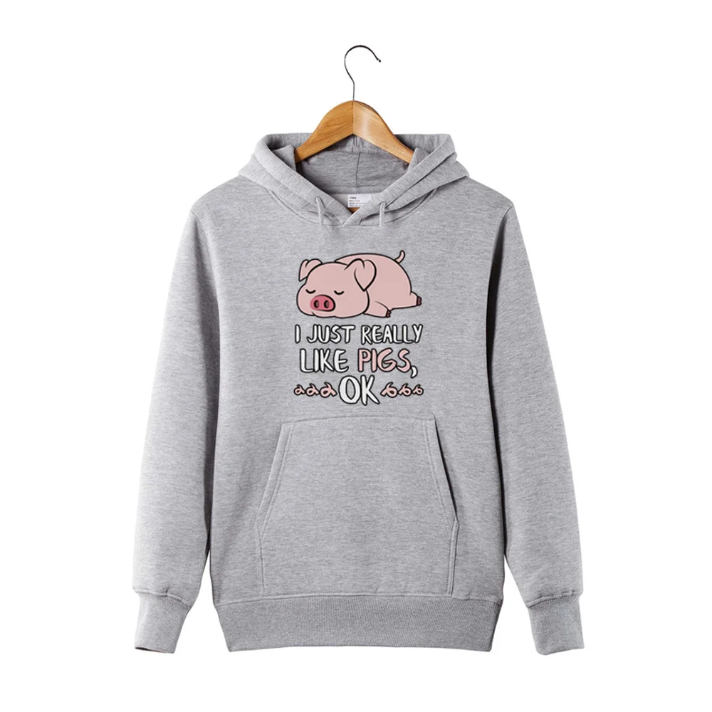  I Just Really Like Pigs Sweatshirts Pullover Funny Unisex Hoodie