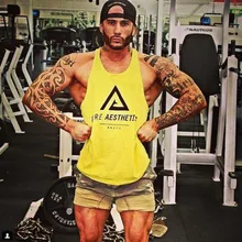 Мышцы Фитнес братья стиль Мужчины Спорт Бег аппарат упражнения Чистый хлопок эластичность дышащий жилет