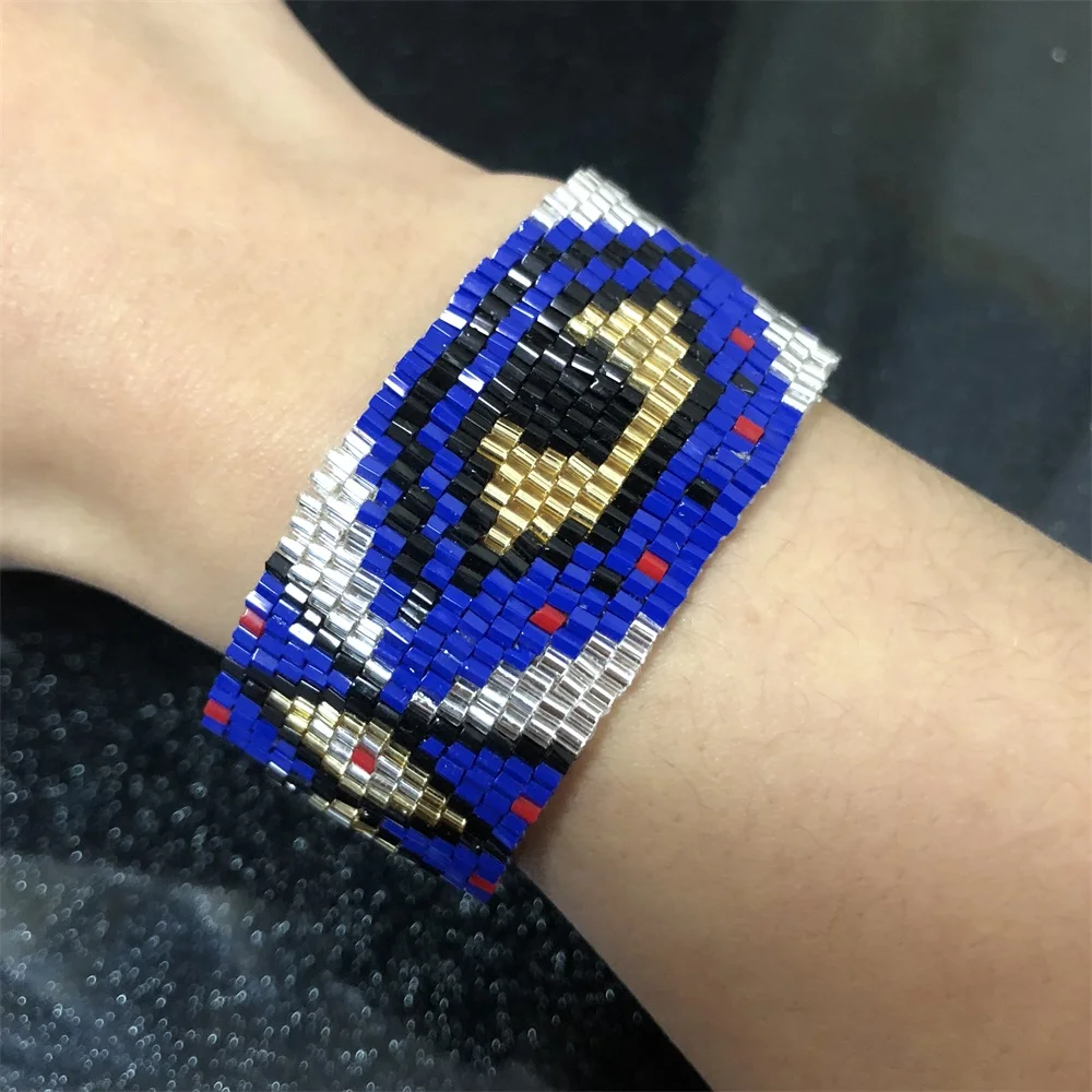 JOYE charm bracelets for women men bracelet handmade miyuki tiger evil eye bracelet wide blue braclets best friend jewelry gifts