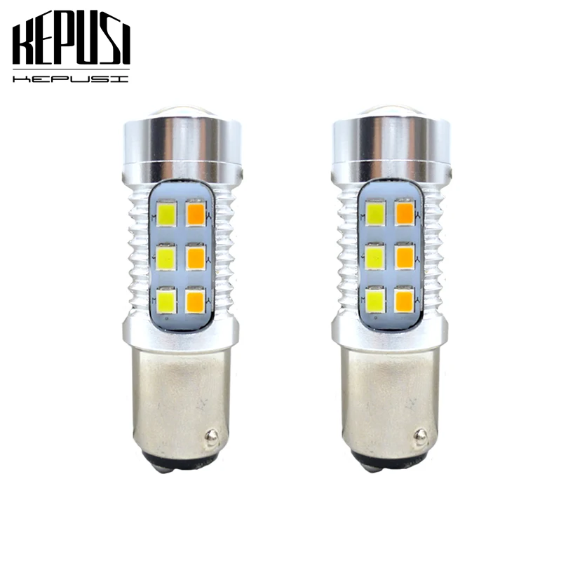 

2x BAY15D 1157 P21/5W LED Bulbs Auto Styling Switchback S25 Led Turn Sginal Light DRL Lamp Position Light Amber White 12V 24V