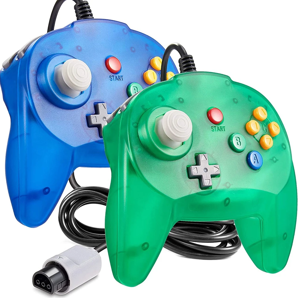 [New Version] 2 Pack for N64 Controller, Mini Game pad Joystick for N 64 Console- Plug & Play (Design from Japan) 