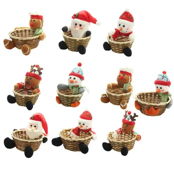 

New Christmas Fruit Basket Children Xmas Gift Candy Sweet Storage Box Santa ELK Holder