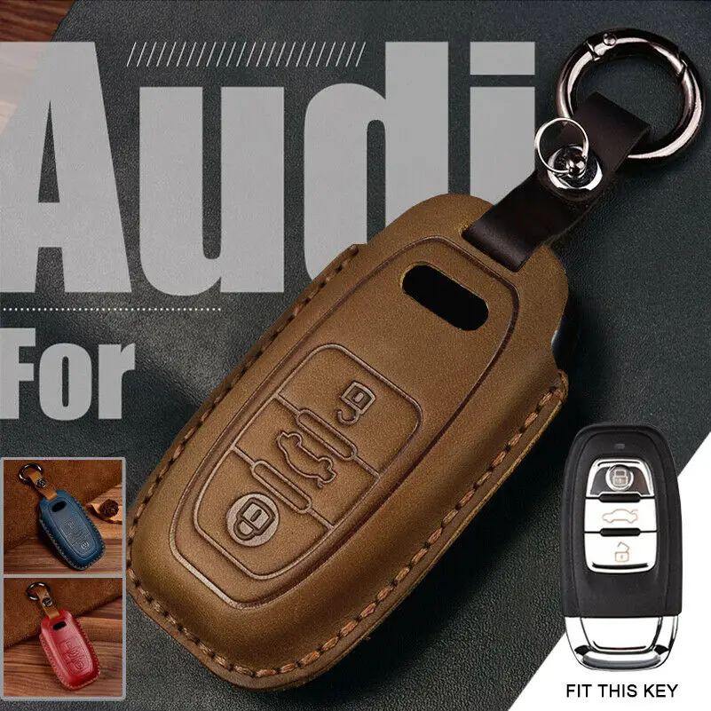Кожаный чехол для автомобильных ключей Audi A1 A3 A4 A5 A6 A7 A8 Q5 Q7 R8 S5 S7 RS Смарт