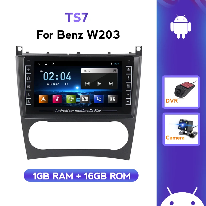Автомобильный мультимедийный плеер 2 Din Android GPS Авторадио для Mercedes Benz C Class W203 C200 C230