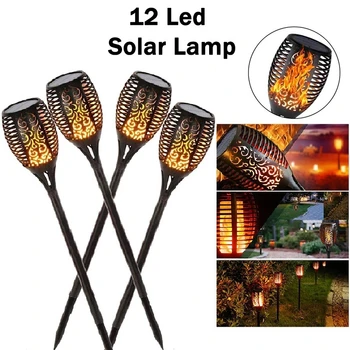 

12/33/96 LED Solar Torch Light Garden Lawn Lamp Waterproof Flickering Flame Outdoor Landscape Decoration Garden Lawn Light