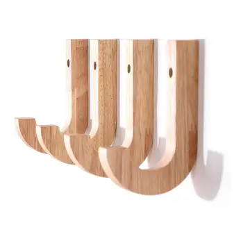 

1/5Pcs Coat U-shaped Hook Wall-mounted Durable Oak Storage Hanger Wall Decoration Hook For Hanging Coats Hats Bags