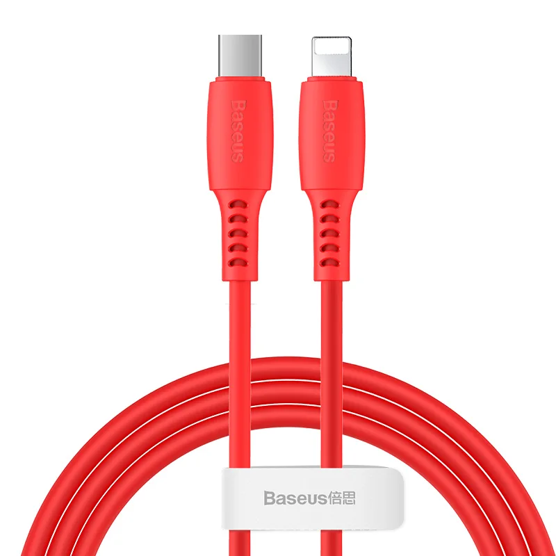 Baseus usb type C для Lightning Кабель для iPhone 11 Pro XS Max XR X 8 Plus 18 Вт Быстрая зарядка цветной USB кабель PD зарядный кабель - Цвет: Red