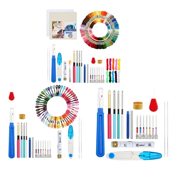 

Complete Punch Needle Kit DIY Embroidery Craft Cloth Accessory Threader Tools Set
