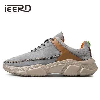 

2020 New Suede Men Sneakers Leather Casual Shoes Men Comfortable Massage Soles Fashion Men Leather Shoes Man Footwear Plus Size