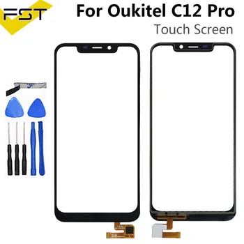 

6.18''Black For Oukitel C12 Pro Touch Screen Digitizer Sensor Touch Panel Replacement For C12 Pro No Lcd+Tools