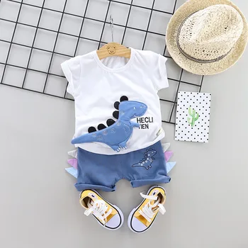 

Toddler Boys Clothes Set Summer Dinosaur Baby Boys Clothes Cartoon T-shirt+Shorts Tracksuit Suit For Kid Outfit Children Clothes
