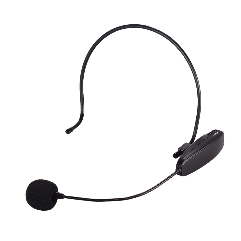 

Portable 2.4G Wireless Microphone Mic System with Headset Microphone + 3.5mm Plug Receiver Built-in Rechargeable Battery