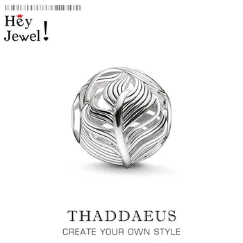 

Feather Beads,Sterling Silver Beads Fits Bracelet Bangles Thomas Necklace DIY Silver Jewelry Accessories Gift For Women