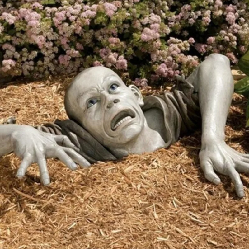 

20cm Horror Creepy Corpse Crawling Zombie Garden Statue Halloween Decoration Haunted House Props Supplies Bar Party Decor