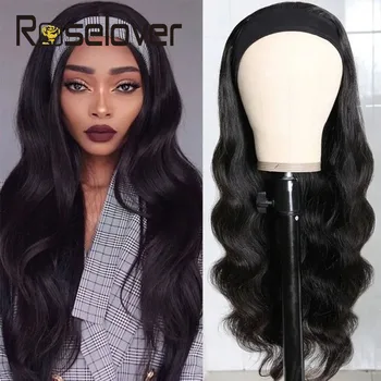 

180 Density 8-26inch Body Wave Wig Human Hair Headband Wig Full Machine Made Human Hair Wig With Headband For Black Women