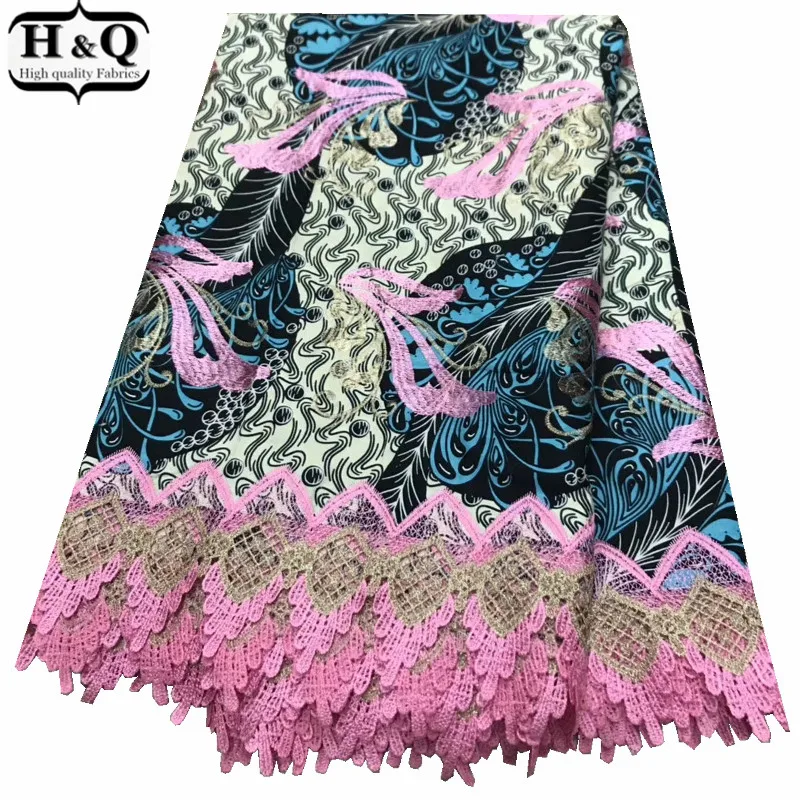 Новинка, красивое нигерийское гипюровое восковое кружево, Вышитое кружево, Анкара, хлопковый воск, 6 ярдов/штука для свадебного платья из хлопка