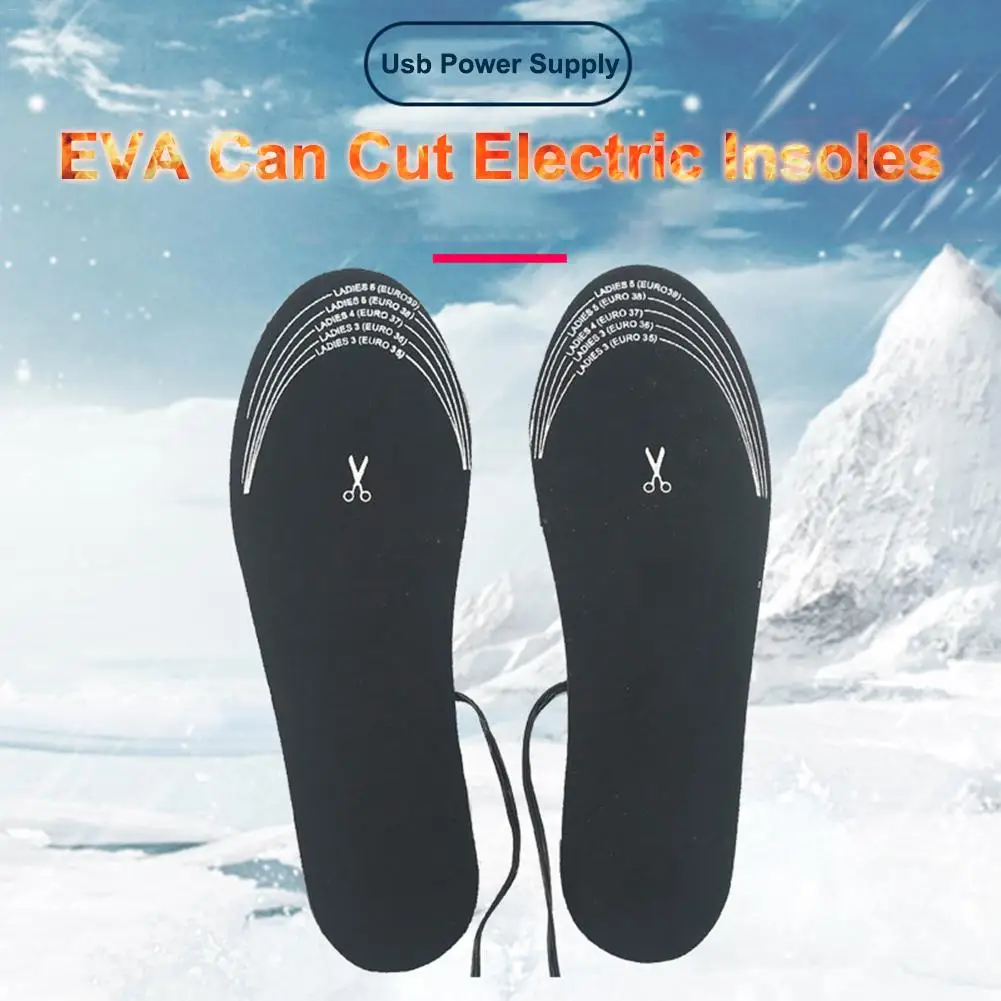 

1 Pair USB Heated Insoles Foot Warming Pad Winter Mat Heater Feet Warmer Sock Pad Mat Heating Shoe Insoles For Outdoor Sports