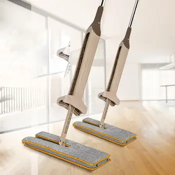 

Double-sided Lazy Flat Mop Automatic Dehydration Telescopic Mop Free Hand Washing Self-wring Squeeze Floor Bathroom Clean Tool