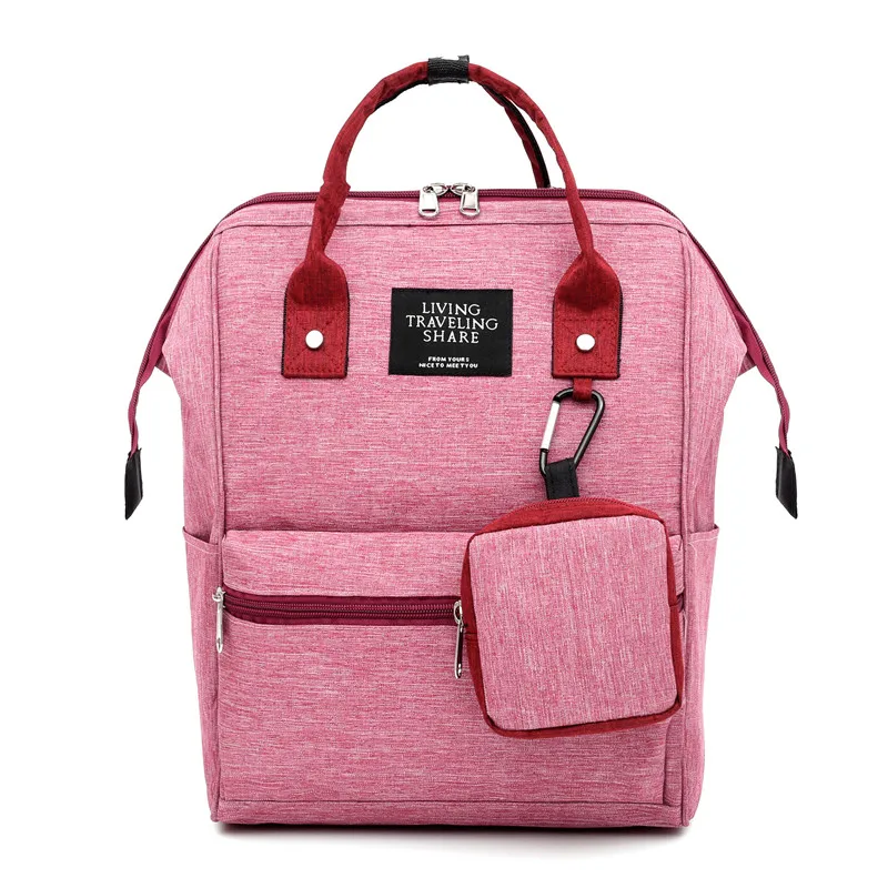 LITTHING Fashion Women's Backpack Candy Color Waterproof School Bags for Teenagers Girls Patchwork Mochila Men's Backpack - Color: pink