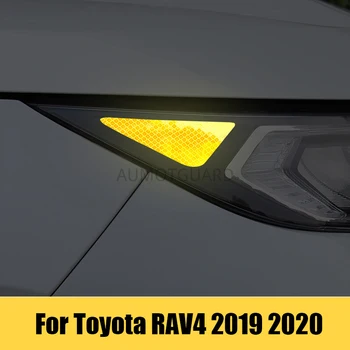 

For Toyota RAV4 2019 2020 5th Headlight Stickers Car Light Warning Label Modified Exterior Stickers Body Reflective Stickers