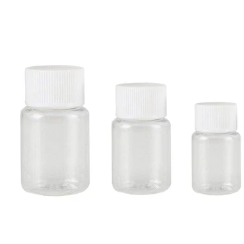 

100Pcs Refillable Plastic PET Seal Bottles 15ml 20ml 30ml Clear Vials Reagent store Container Plastic Screw cap 100pcs