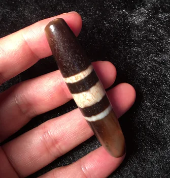 

Magic Tibetan old Agate 3 Line Healer Medicine dZi Bead Amulet Pendant 73*14MMs LKbrother Sauces