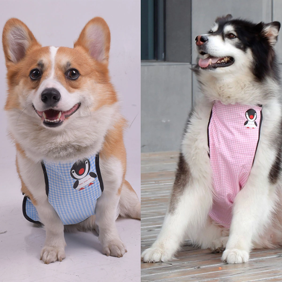 犬用の防水チェック柄よだれかけ 大きなよだれかけ 引っかき傷防止 男性と女性の犬用のコーギーベリープロテクター 犬用ベスト Aliexpress