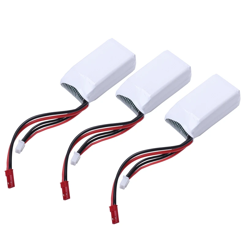 3x7,4 V 1200mAh 25C 2S Lipo батарея JST Разъем для RC автомобиль грузовик самолет