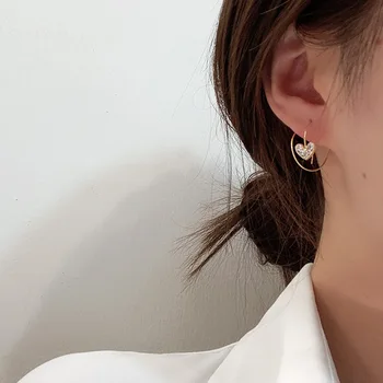 

2019 S925 Silver Pin Fashion Sweet Mini Heart Loop Hoop Earrings for Women Gifts Gold Color Cute Earring Party Jewelry Brincos