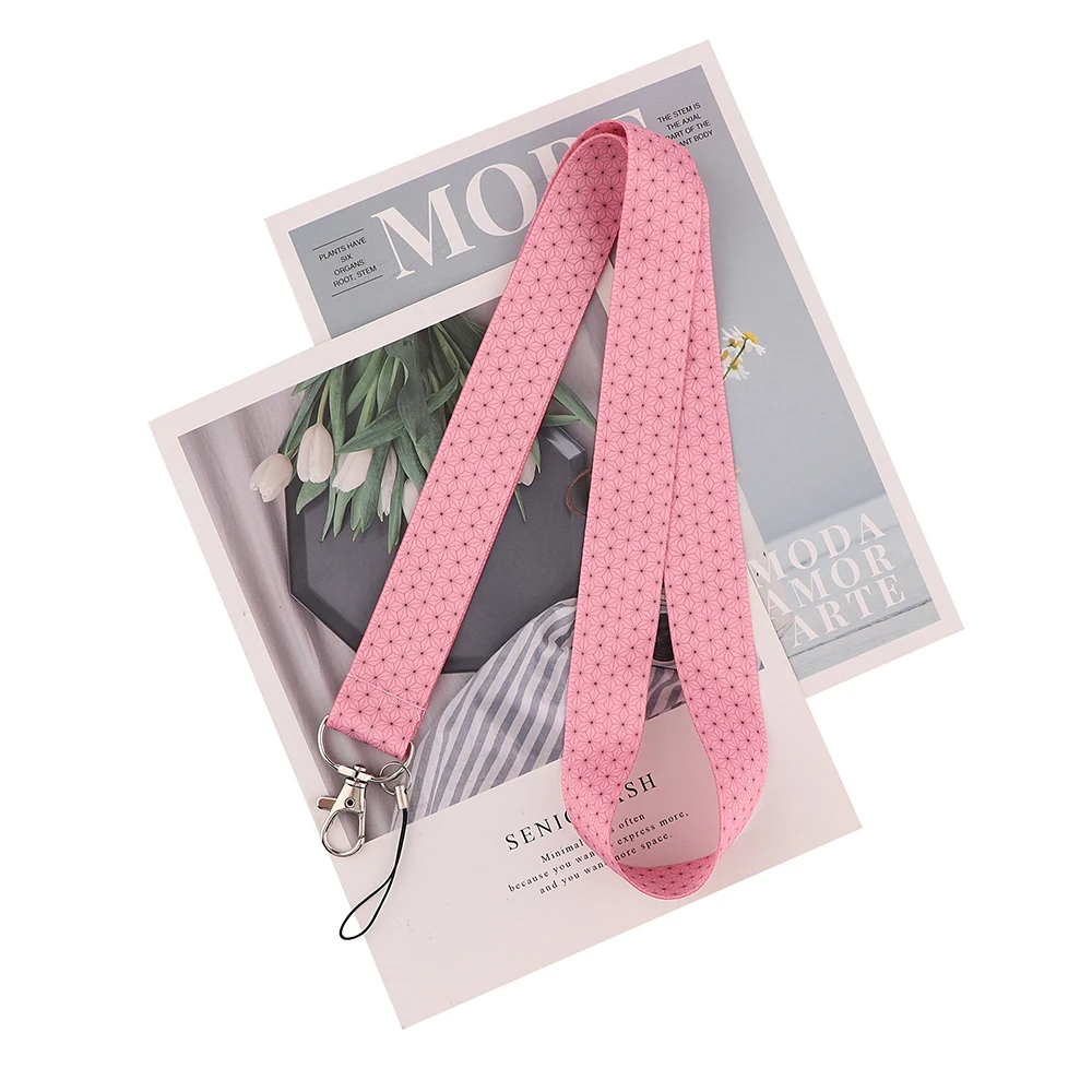 ZF3258 1pcs Pink Pattern Fashion Design Lanyard Id Badge Holder Keychain ID Card Pass Gym Mobile Key | Украшения и аксессуары