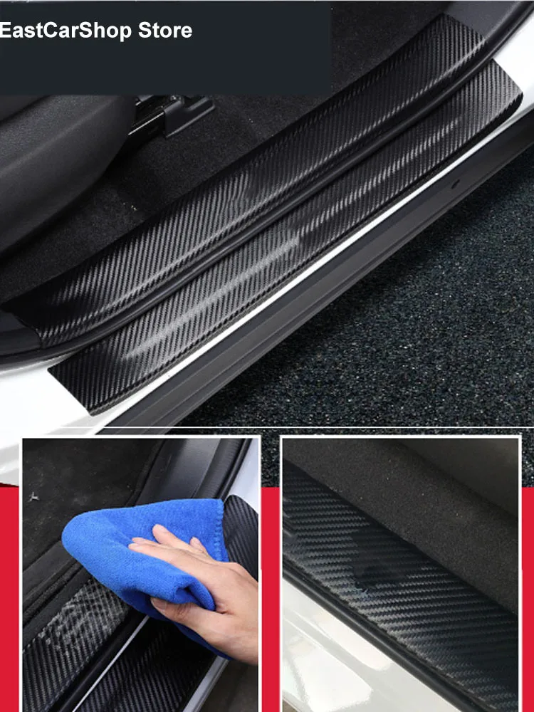 Car Door Threshold Protective PU Leather Sticker Accessories Door Sill Welcome Pedal Cover for Toyota RAV-4 RAV4 2021 2020 2019
