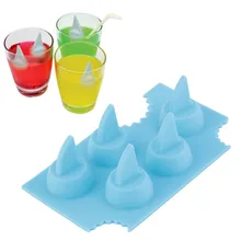 High Quality Cool Silicone Ice Cube Freeze Mold Shark 3D Shape Ice Tray Ice Cream Tools for Summer Party Bar Kitchen