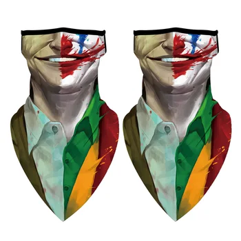 

2pcs Seamless Soft Running Riding Halloween Printed Shield Scarf Face Cover Motorcycle Cycling All Seasons Neck Gaiter Headbands