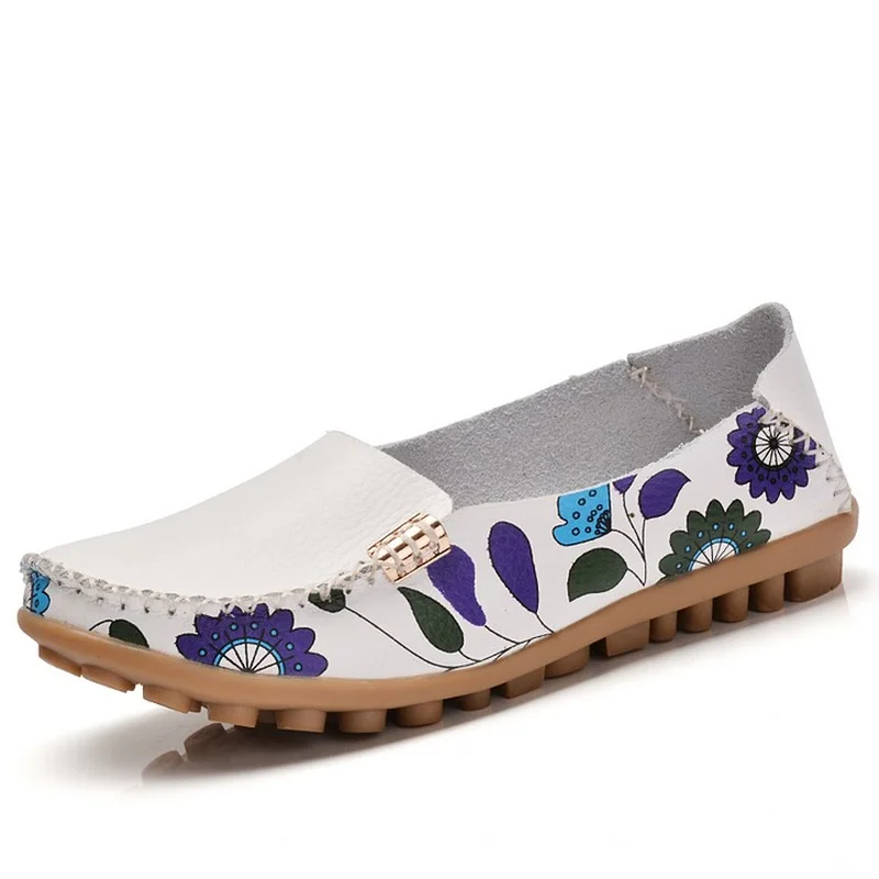 

2019 Spring Women Flats Genuine Leather Shoes Slip on Ballet Flats Ballerines Flats Woman Shoes Moccasins Loafers Shoes Female
