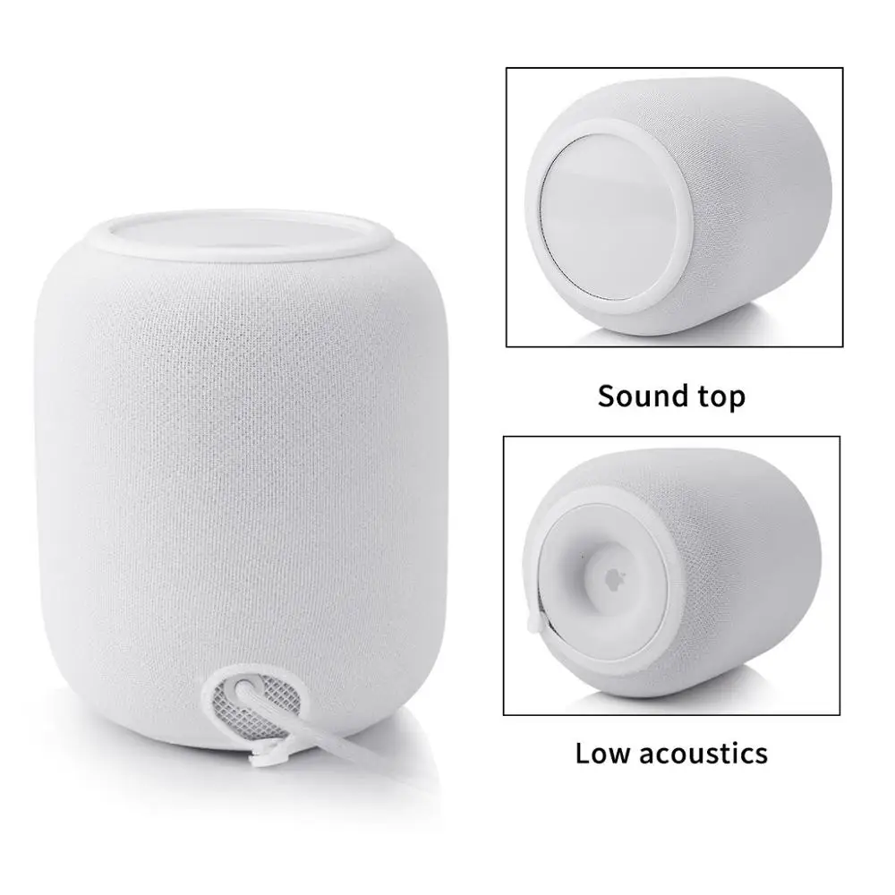 Чехол HomePod, эластичный пыленепроницаемый защитный чехол для динамика Apple HomePod аксессуары(белый, черный