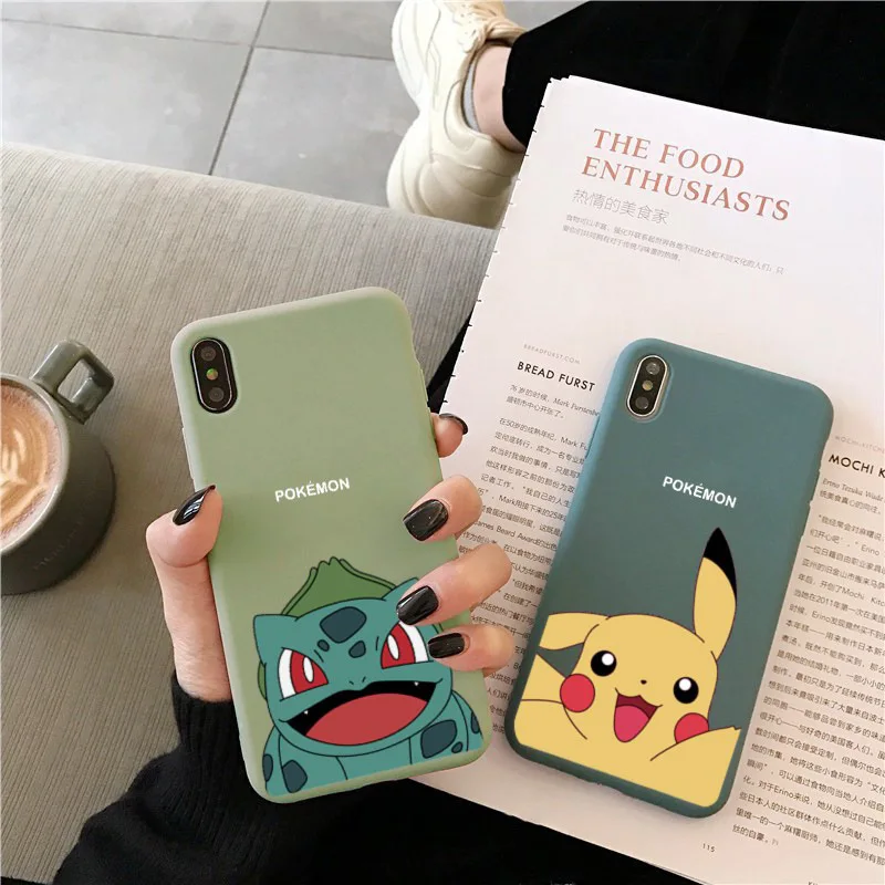 

For iPhone 11Pro Max case silicone cover Pikachue psyduck Pokemons Anime Phone case for coque iPhone 7 6 6s 8 Plus X XR XS MAX Case