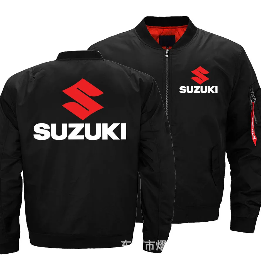 

2019 Autumn Men Bomber Flight Pilot Jacket for suzuki Flight Jacket Pilot Air Force Male Army Military Motorcycle race coats P
