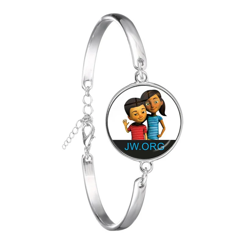 JW.org Chain Bracelet Jehovah's Witnesses Art Picture 18mm Glass Cabochon Bangle Catholicism Jewelry Gift For Friends