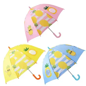 

Children Umbrella Sun Umbrella Kids Boys Girls Cartoon Pineapple Long Straight Handle Umbrellas Rain Cover Gift