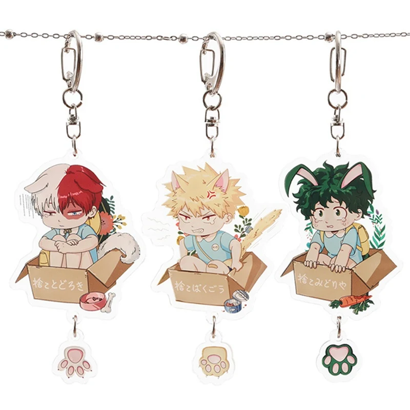 Японский аниме My Hero Academia Midoriya Izuku Todoroki Shoto Косплей Kawaii акриловый брелок подвеска