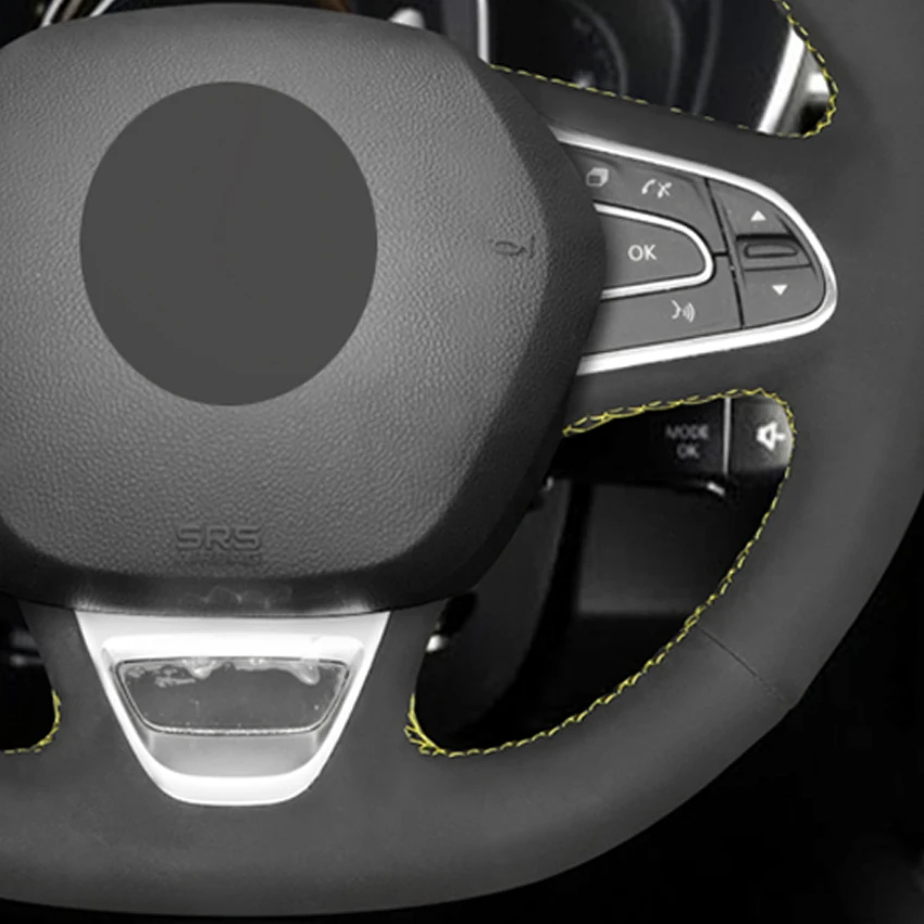 Mewant черная замшевая кожаная накладка на руль для Renault Kadjar 2015 2019 Koleos 2017 Megane 2016