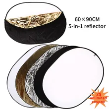 60*90cm 5 en 1 Multi réflecteur elliptique pliable Multi disque réflecteur de lumière pour Studio ou toute Situation de photographie