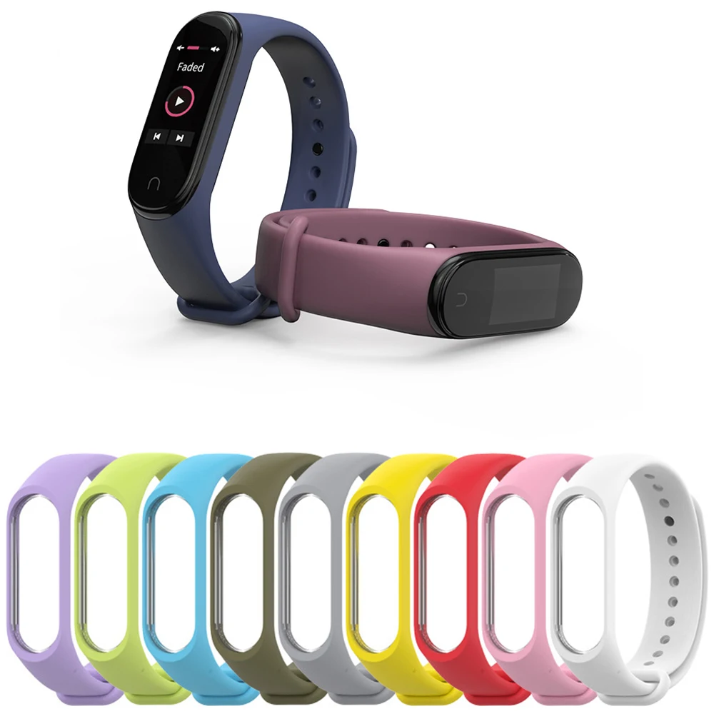 

High quality Replacement Smart Accessories m4 Bracelet Watch Solid Color Wristband Material Wrist-Strap for Xiomi Strap Band 4