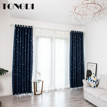 

TONGDI Blackout Curtain Printing Shiny Silver Elegant Snowflake Window Decoration For Home Parlour Children LivingRoom Bedroom