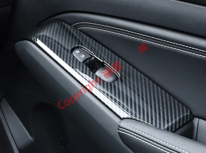 Углеродное волокно стиль межкомнатные двери кнопки для окон Накладка для Nissan Altima MK7